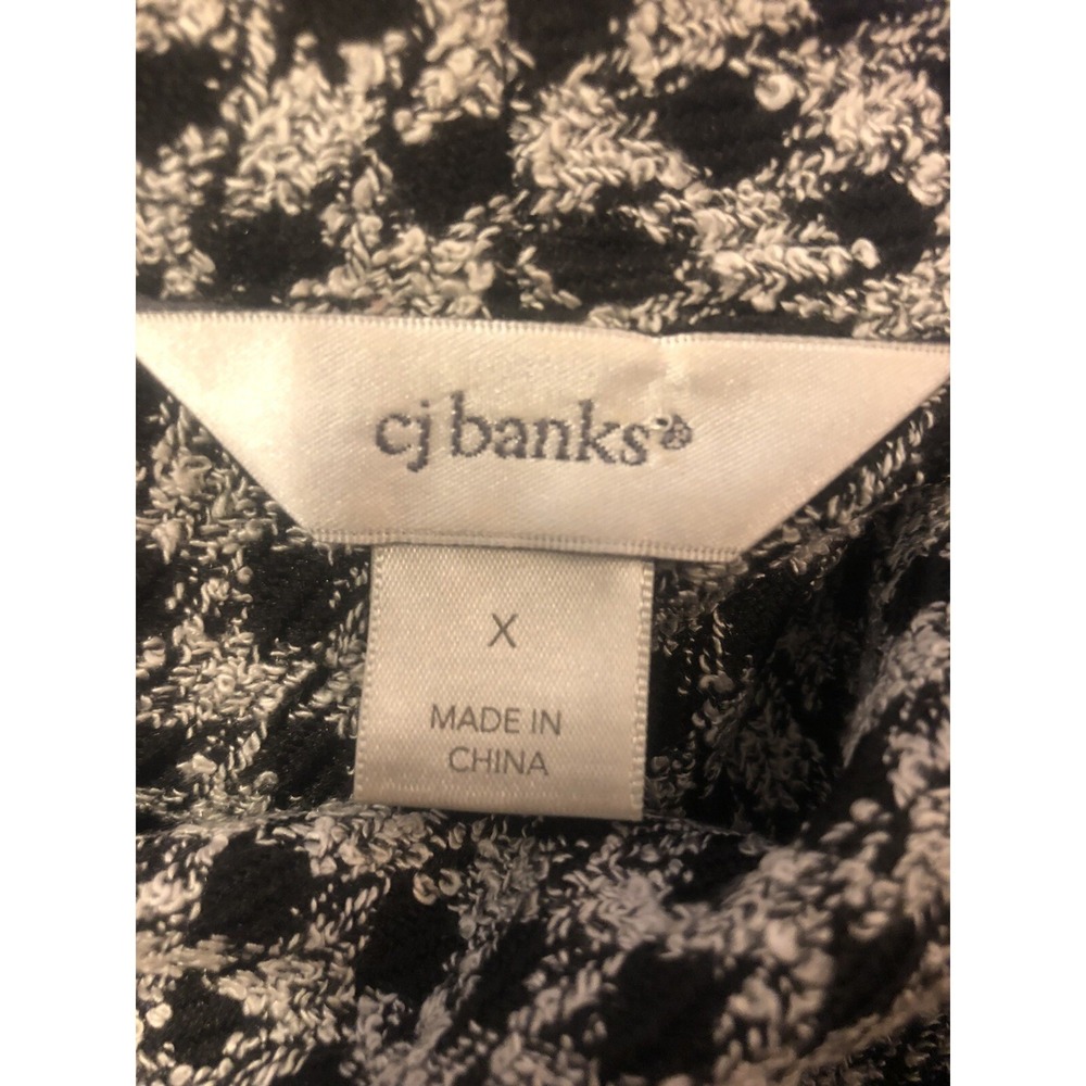 CJ Banks X (14) - Sleeveless Vest/Sweater Open Front Cardigan - Drapes Black & - Picture 9 of 12